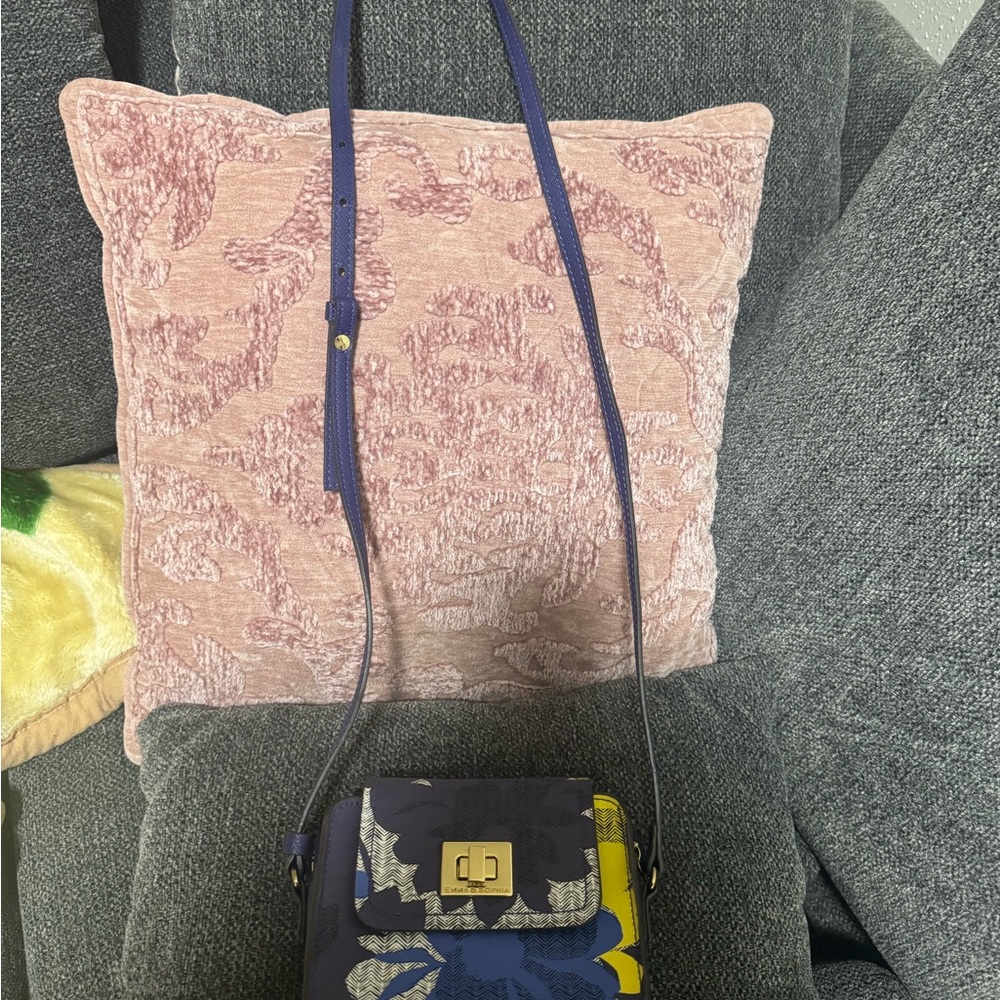 Elegant Navy and Yellow Crossbody Bag